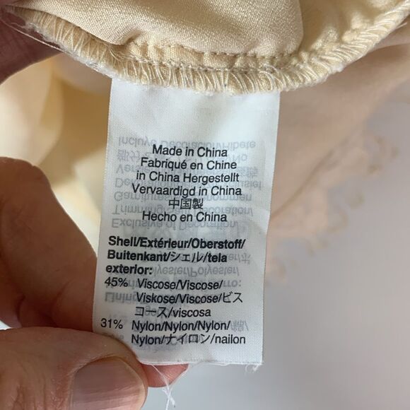 J. Crew Cream Lace Keyhole Ruffle Neck Sleeveless Blouse Size XS - Picture 7 of 14